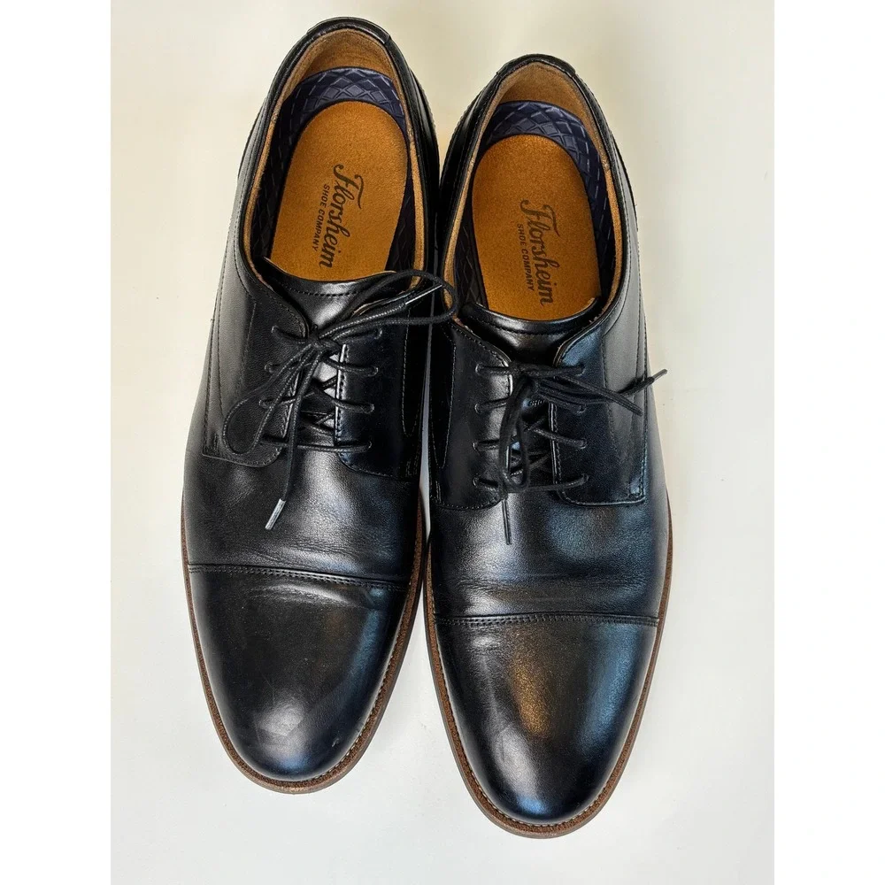 Florsheim Ruvo Cap Ox Black Mens 11 M Leather Cap Toe Oxford Dress Shoes 13384NR